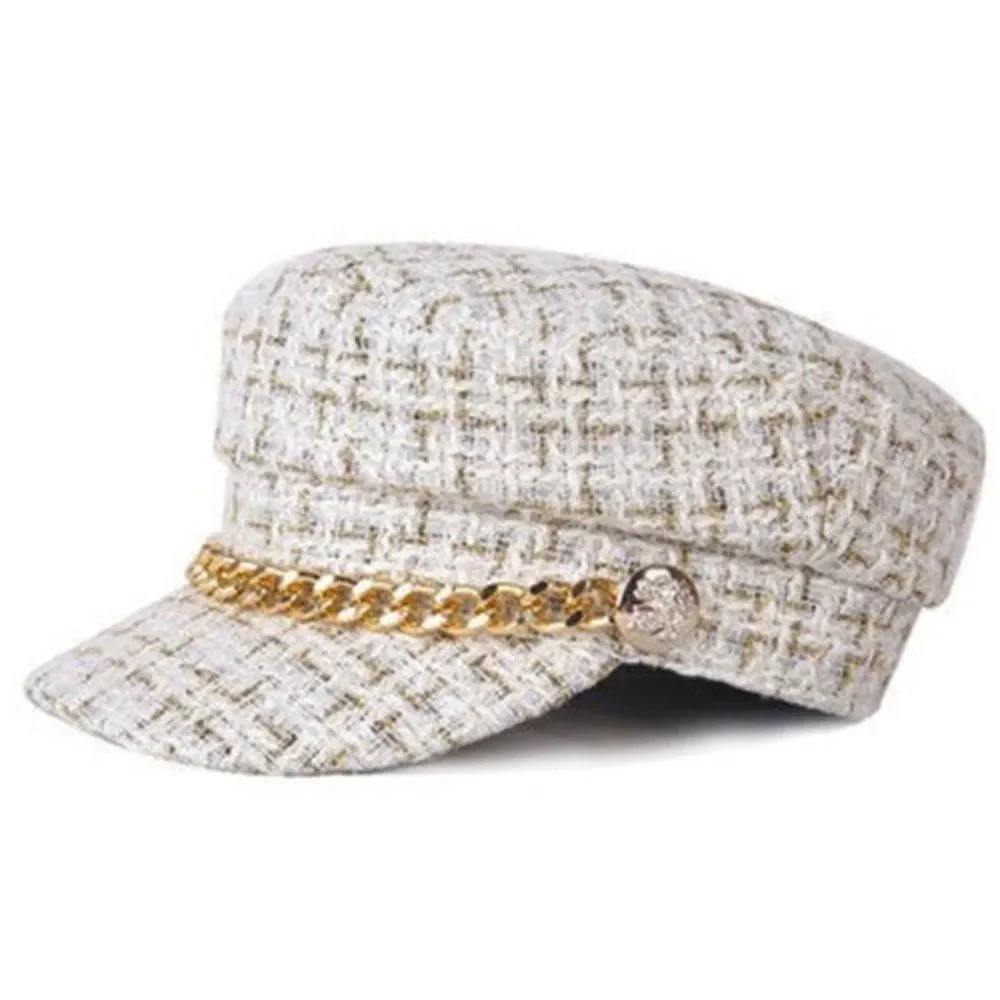 🖤  White Ladies Cloth Fashionable Beret Newsboy Hat